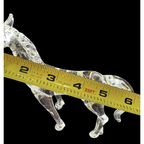 VTG David C Beaubien Clear Art Glass HORSE 1997 desk table decor country - Picture 5 of 10
